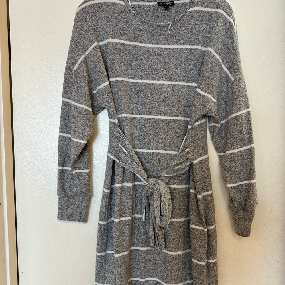 Topshop Gray Dolman Sleeve Sweater Dress